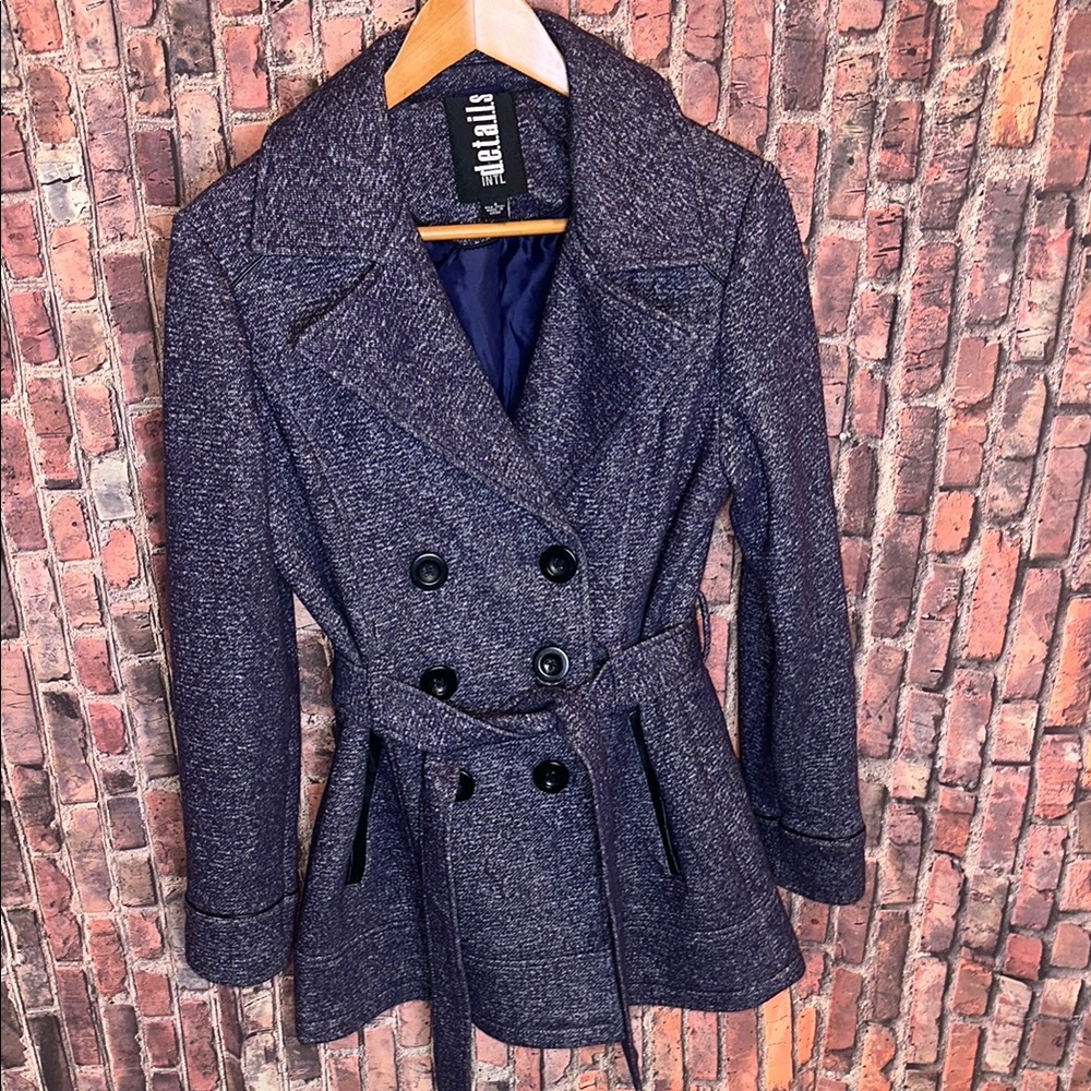 Details Intl Small purple  Gray Double-Breasted women’s Coat